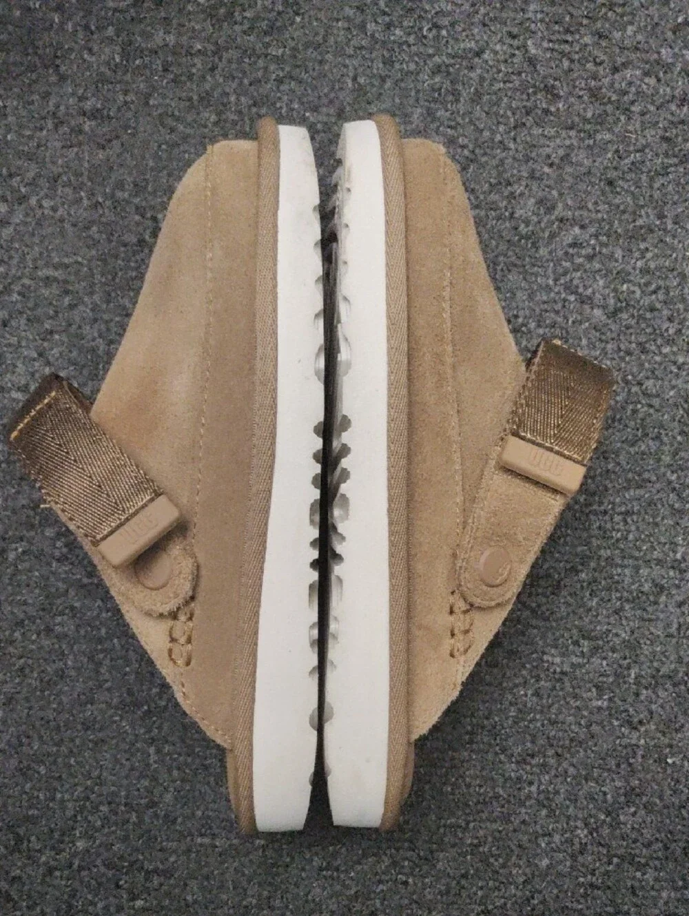 UGG Kids Suede Slip-On Shoes in Sand Brown